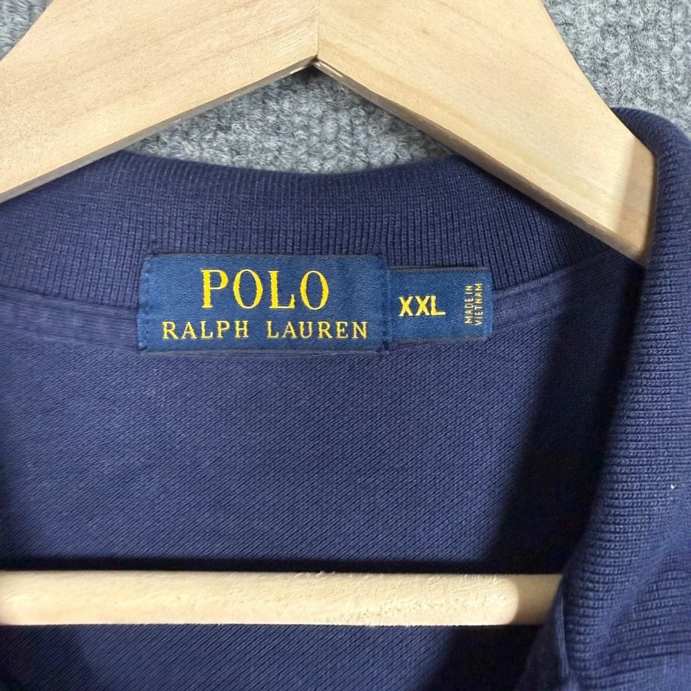Polo Ralph Lauren Mens Sz XL Classic Fit Polo Shirt Navy Cotton Long Sleeve Pony